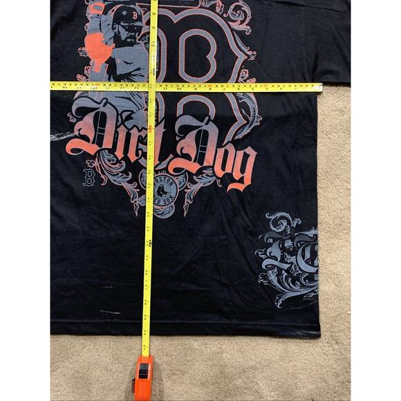 Majestic BOSTON RED SOX KEVIN YOUKILUS No 20 T-Shirt DIRT DOG Size Large L - Picture 6 of 6